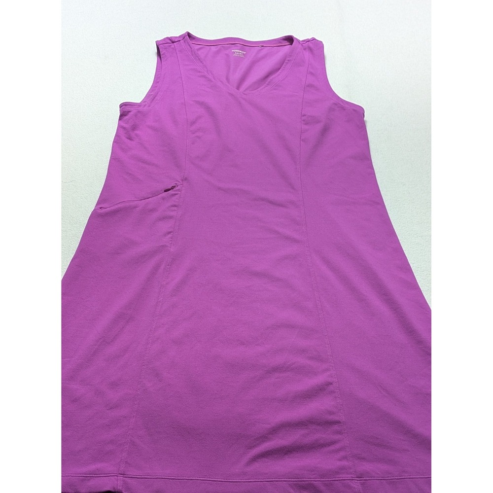 TOAD & CO Tank Dress Purple Aquaculture Athletic Sleeveless  V Neck Pocket Sz Lg